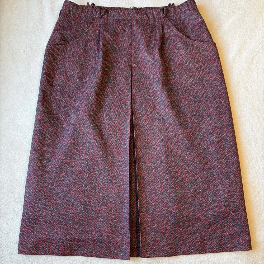 French Vintage Marcelle Griffon Made in France Calf Length Skirt 31” Waist - Picture 2 of 11